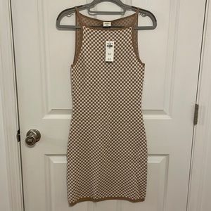 Checkered Abercrombie bodycon knit sweater dress